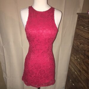 NBD Red Lace Cut Out Dress